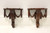 SOLD - Late 20th Century Carved Mahogany Acanthus Leaf Wall Bracket Shelves - Pair