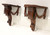 SOLD - Late 20th Century Carved Mahogany Acanthus Leaf Wall Bracket Shelves - Pair
