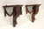 SOLD - Late 20th Century Carved Mahogany Acanthus Leaf Wall Bracket Shelves - Pair