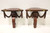 SOLD - Late 20th Century Carved Mahogany Acanthus Leaf Wall Bracket Shelves - Pair