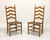 Mid 20th Century Maple Farmhouse Ladder Back Dining Side Chairs - Pair B