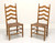 Mid 20th Century Maple Farmhouse Ladder Back Dining Side Chairs - Pair A