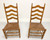 Mid 20th Century Maple Farmhouse Ladder Back Dining Side Chairs - Pair A