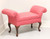 SOLD - Late 20th Century Mahogany Frame Queen Anne Roll Arm Bench