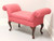 SOLD - Late 20th Century Mahogany Frame Queen Anne Roll Arm Bench