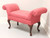 SOLD - Late 20th Century Mahogany Frame Queen Anne Roll Arm Bench