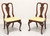 SOLD -  HICKORY CHAIR Mahogany Queen Anne Dining Side Chairs - Pair A