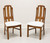 BROYHILL PREMIER Mid 20th Century Oak Brutalist Style Dining Side Chairs - Pair B