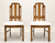 BROYHILL PREMIER Mid 20th Century Oak Brutalist Style Dining Side Chairs - Pair B