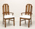 BROYHILL PREMIER Mid 20th Century Oak Brutalist Style Dining Armchairs - Pair
