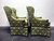 SOLD OUT - SHERRILL of Hickory Wing Chairs with Green Dragonfly Upholstery