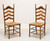 CAPE ANN CHAIRS Maple Ladder Back Dining Side Chairs with Rush Seats - Pair B