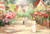 SOLD - 20th Century Colorful Oil on Canvas Painting - Spring Stroll - Unsigned