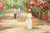 SOLD - 20th Century Colorful Oil on Canvas Painting - Spring Stroll - Unsigned