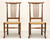 Mid 20th Century Cherry Farmhouse Dining Side Chairs with Rush Seats - Pair B