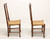 Mid 20th Century Cherry Farmhouse Dining Side Chairs with Rush Seats - Pair A