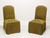 21st Century Olive Green Upholstered Transitional Style Parsons Chairs - Pair