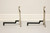 SOLD - Nancy Ruben for VIRGINIA METALCRAFTERS Nickel Plated Brass Art Nouveau Fireplace Andirons
