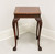 SOLD - SUPERIOR TABLE Mahogany Chippendale Leather Top Ball in Claw End Side Table - B