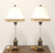 CHELSEA HOUSE Brass & Glass Traditional Table Lamps with Duckhead Feet - Pair