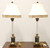 CHELSEA HOUSE Brass & Glass Traditional Table Lamps with Duckhead Feet - Pair