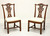 SOLD - HENREDON Carved Mahogany Chippendale Dining Side Chairs - Pair C