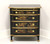 SOLD - Late 20th Century Black Hand Painted Asian Influenced Nightstand Bedside Chest