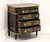 SOLD - Late 20th Century Black Hand Painted Asian Influenced Nightstand Bedside Chest