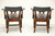 SOLD - HICKORY CHAIR Mahogany Frame Blue Leather Armchairs - Pair