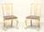 SOLD - CENTURY Scrubbed White Chippendale Ball in Claw Dining Side Chairs - Pair C