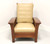 SOLD - STICKLEY Cherry & Leather Bow Arm Reclining Morris Chair 91-406 - B
