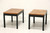 SOLD - Late 20th Century Black Lacquer & Wood Parquet Side Tables - Pair