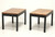 SOLD - Late 20th Century Black Lacquer & Wood Parquet Side Tables - Pair