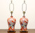 SOLD - Late 20th Century Asian Chinoiserie Red Cherry Blossom Table Lamps - Pair