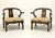 JAMES MONT for CENTURY Asian Ming Style Horseshoe Armchairs - Pair