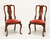 SOLD -  HICKORY CHAIR Mahogany Queen Anne Dining Side Chairs - Pair C