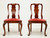 SOLD -  HICKORY CHAIR Mahogany Queen Anne Dining Side Chairs - Pair C