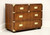 SOLD - HENREDON Mid 20th Century Walnut Campaign Style Bachelor Chest