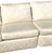 BAKER Mid 20th Century White Armless Three-Piece Sectional Slipper Sofa