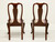 SOLD - HENKEL HARRIS 105S 22 Solid Wild Black Cherry Queen Anne Dining Side Chairs - Pair B
