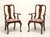 SOLD - HENKEL HARRIS 105A 22 Solid Wild Black Cherry Queen Anne Dining Armchairs - Pair