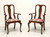 SOLD - HENKEL HARRIS 105A 22 Solid Wild Black Cherry Queen Anne Dining Armchairs - Pair