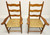 SOLD - Primitive Pine & Twisted Rush Farmhouse Ladder Back Armchairs - Pair