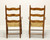 SOLD - Primitive Pine & Twisted Rush Farmhouse Ladder Back Armchairs - Pair