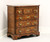 THEODORE ALEXANDER Rep•li•ca Burl Walnut Chippendale Bowfront Bachelor Chest