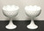 Mid 20th Century White Milk Glass Pedestal Vases - Pair