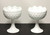 Mid 20th Century White Milk Glass Pedestal Vases - Pair