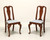 SOLD -  HENKEL HARRIS 109S 24 Solid Wild Black Cherry Queen Anne Dining Side Chairs - Pair B