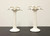 SOLD - 1960's Italian White Porcelain 13" Palm Tree Candlesticks - Pair