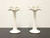 SOLD - 1960's Italian White Porcelain 13" Palm Tree Candlesticks - Pair